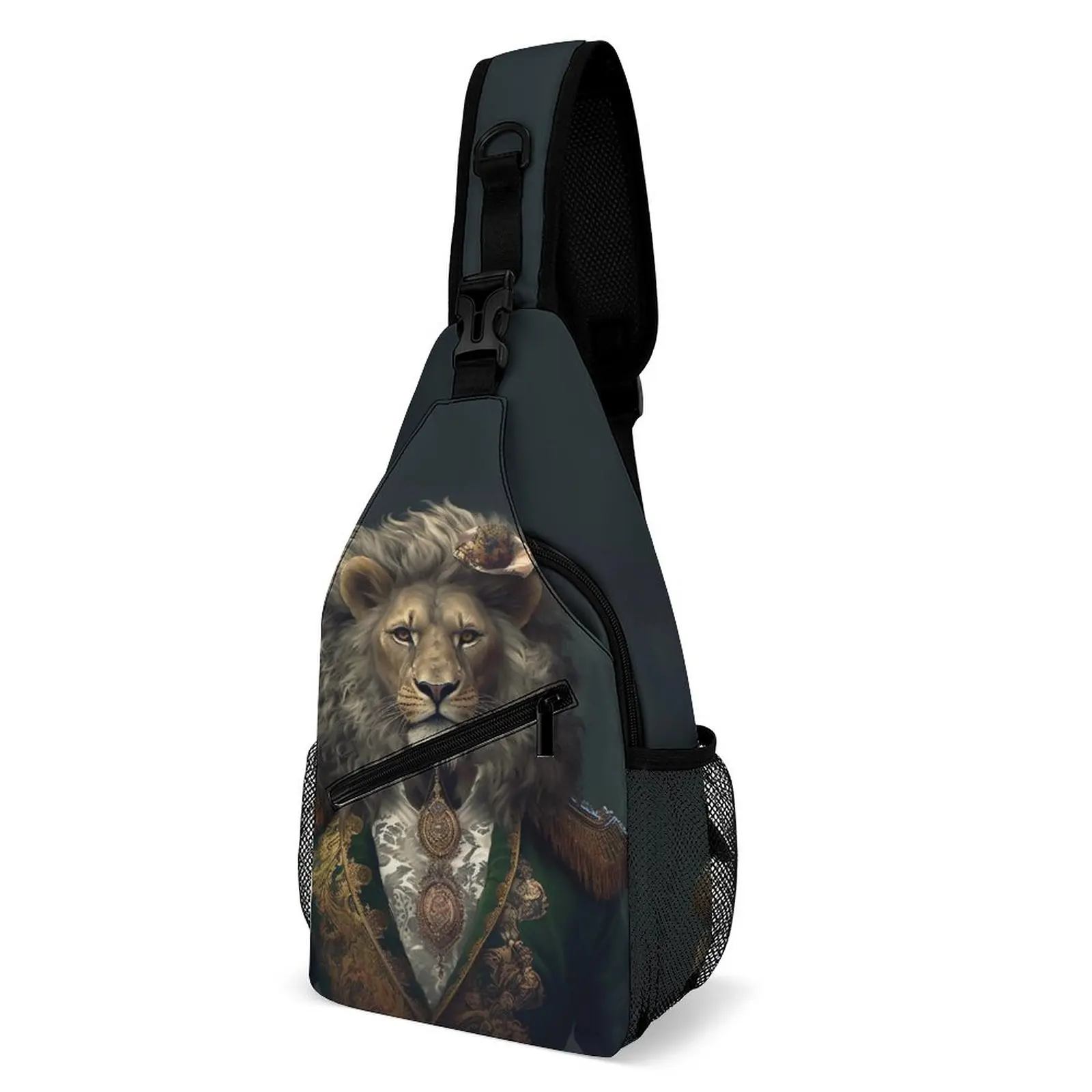 

Lion Shoulder Bags Dadaism Dapper Clothing Daily Chest Bag Male Sport Print Sling Bag Casual School Crossbody Bags