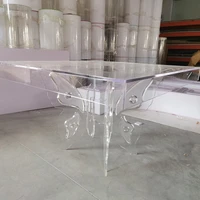 amazed clear transparent butterfly shape banquet dining table bride and groom cake table for wedding event