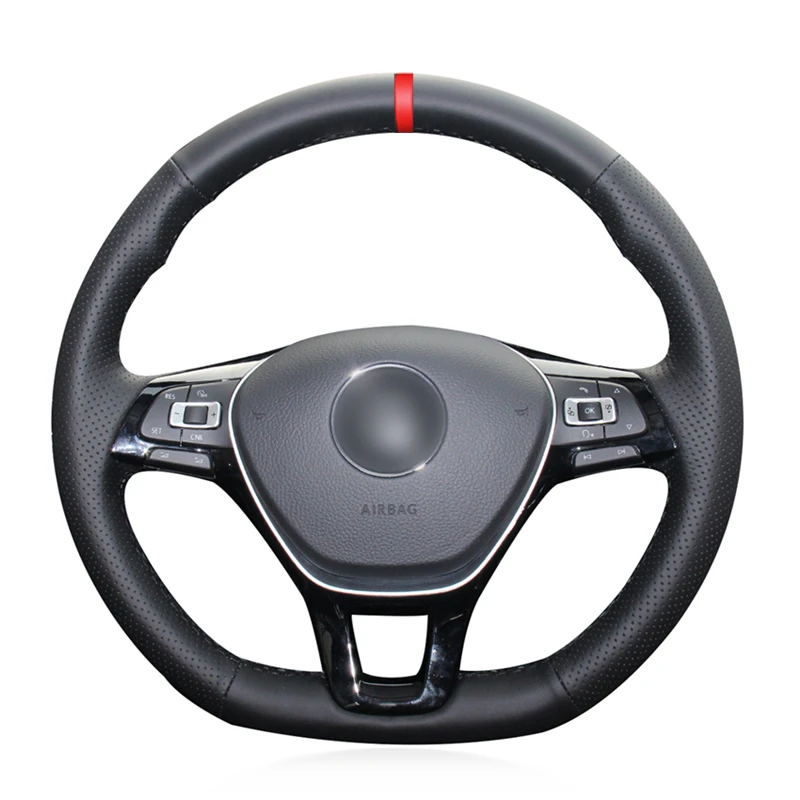 

Black PU Artificial Leather Car Steering Wheel Cover for Volkswagen VW Golf 7 Mk7 New Polo Jetta Passat B8 Tiguan Sharan Touran