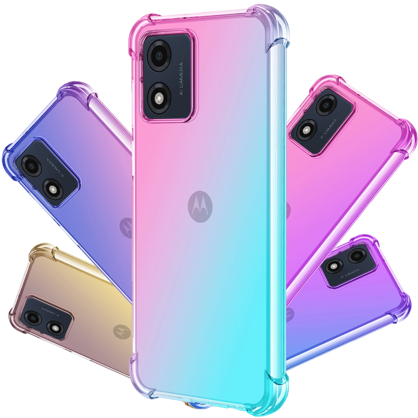 

For Motorola Moto E13 X40 Edge 40 Pro G 5G 2023 G53 G72 Phone Case,Hybrid Gradient TPU Bumper Shock Absorption Flexible Cover