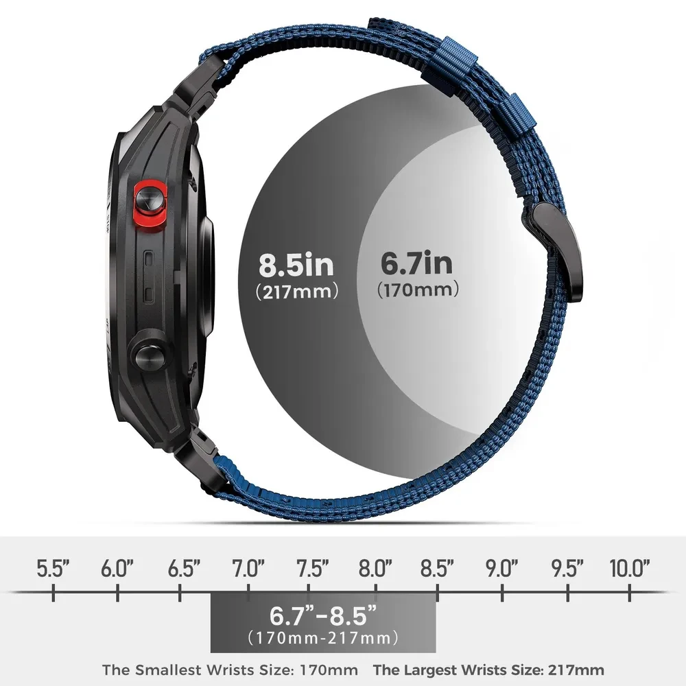 Braided Nylon strap for Garmin Fenix 7X 7 6 6X 5 5X/TACTIX DELTA/Mk2 G1/Epix Gen 2/MARQ QuickFit 26mm 22mm Outdoor Sports Band
