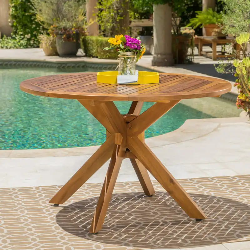 

Outdoor Acacia Wood Round Dining Table, Teak