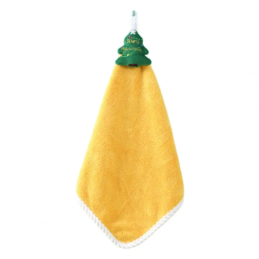 With Lanyard Cartoon Coral Fleece Merry Christmas Hanging Hand Towel New Year Supplies