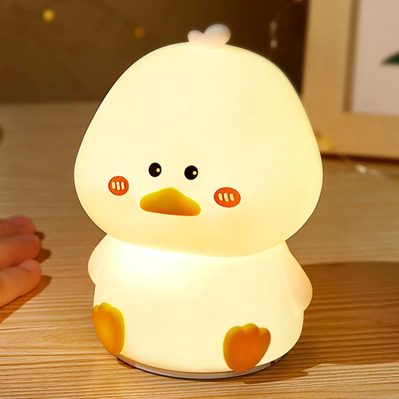 

New Duck Night Lights Silicone Sleeping Light Touch Sensor USB Table Light Color Changing Bedroom Night Lamp Kid Gift Home Deco