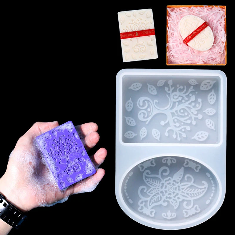 

Patterned Silicone Soap Mold DIY Candle Soap Forming Tray Mold 3D Soap Making Accessories Tool