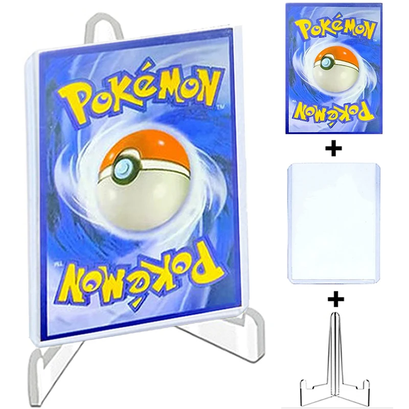 Pochettes pour cartes Pokemon  3 pièces/ensemble  supports de chevalet transparents  affichage