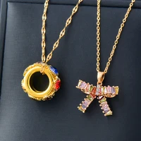 sinleery green purple cubic zircon stainless steel pendant necklace gold color women fashion jewelry 2022 new arrival xl273 ssk