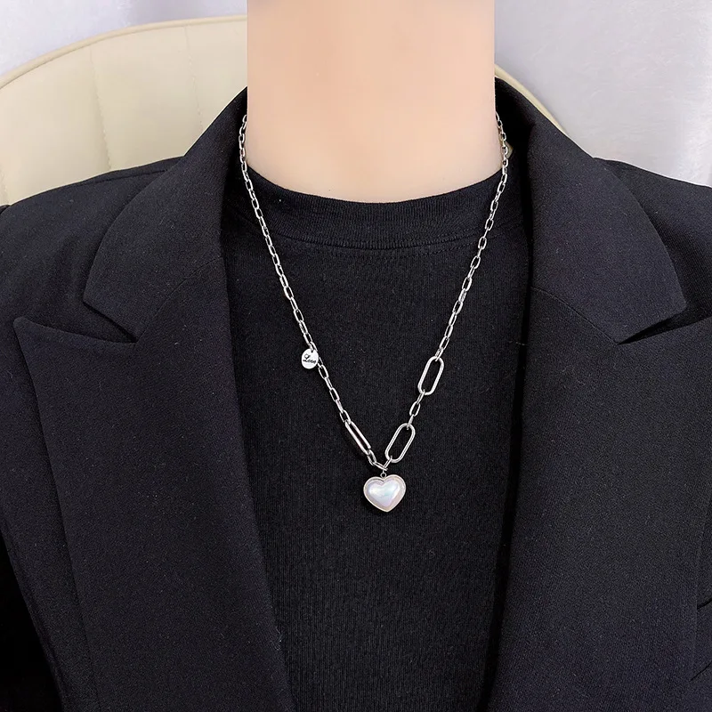 Женское ожерелье с подвеской в виде сердца из титановой стали |