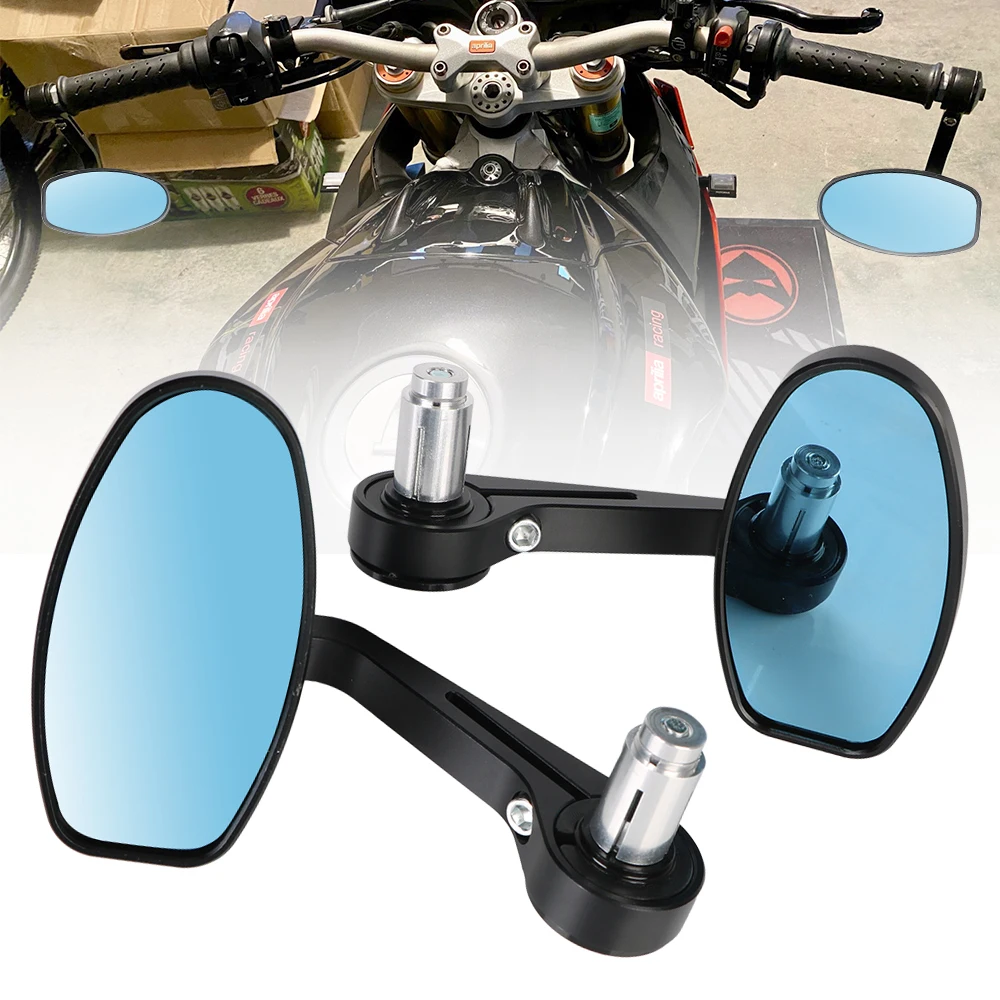 

2pcs 7/8" 22mm Motorcycle Bike Rearview Mirrors CNC Aluminum Scooter Bar End Handlebar Rear View Mirror Black