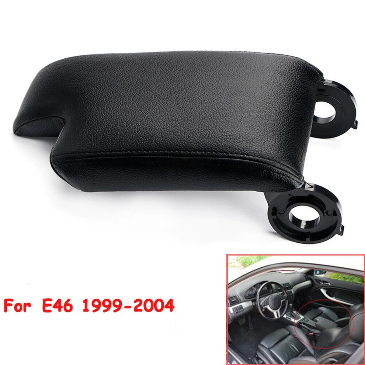 

51168238230 Car Center Console Armrest Cover Replacement Kit for BMW E46 1998-2006 LHD Black