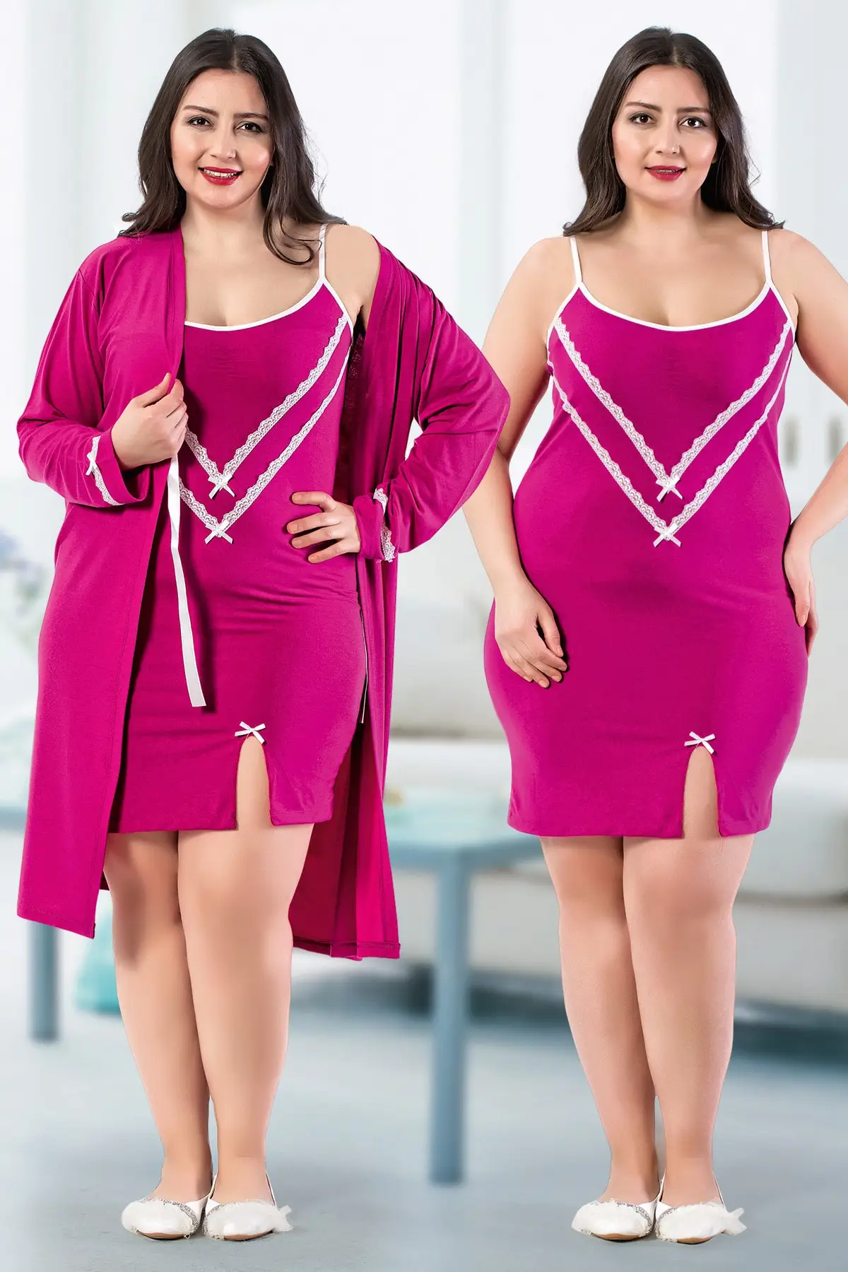 

Халат большого размера 2 пижамы Ночная рубашка модный халат пикантный пеньюар кимоно для невесты ночная рубашка