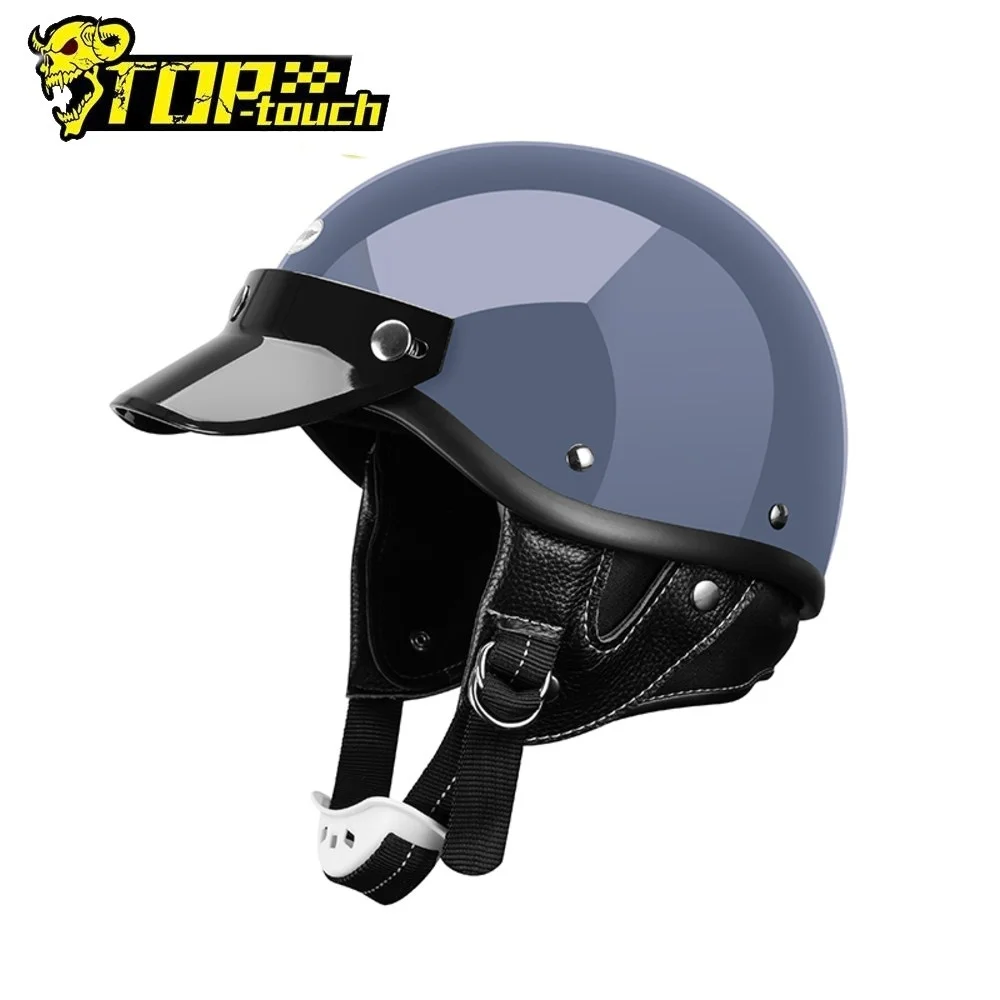 

Мотоциклетный шлем Amz в стиле ретро, полумассивный шлем для езды на мотоцикле, дышащий, для гонок по бездорожью