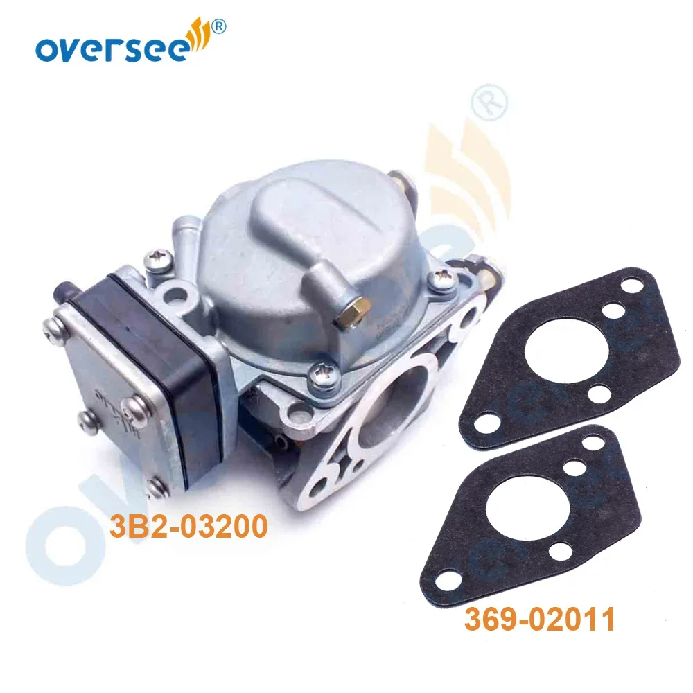 3B2-03200-1 3K9-03200-0 Carburetor And 2pcs 369-02011 Gaskets for TOHATSU 8HP 9.8HP 2stroke Outboard Engine 3B2-03200 3G0-03200