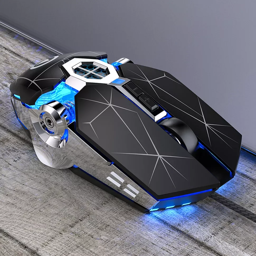 

Delux M800 RGB 2.4Ghz Wireless + Wired Gaming Mouse Dual Mode 16000 DPI Lightweight Ergonomic 1000Hz Mice with Soft rope Cable