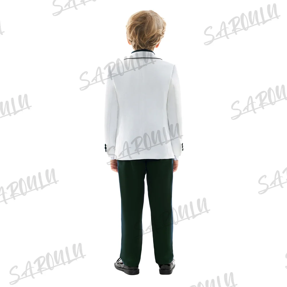 Зеленый Детский Костюм Из Четырех Предметов С Пиджаком Жилетом