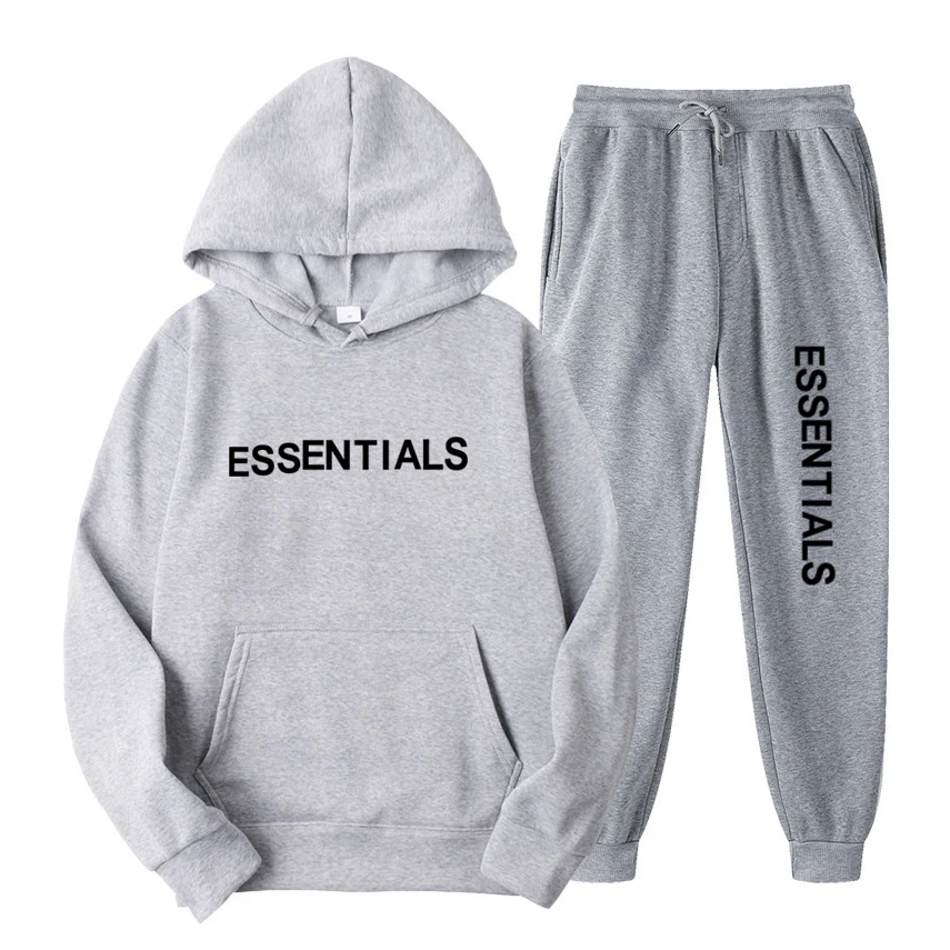 

2 Pieces Sets Tracksuit Hooded Sweatshirt +Drawstring Pants Male Sport Hoodies Running Sportswear Men Women Brand Autumn Winter