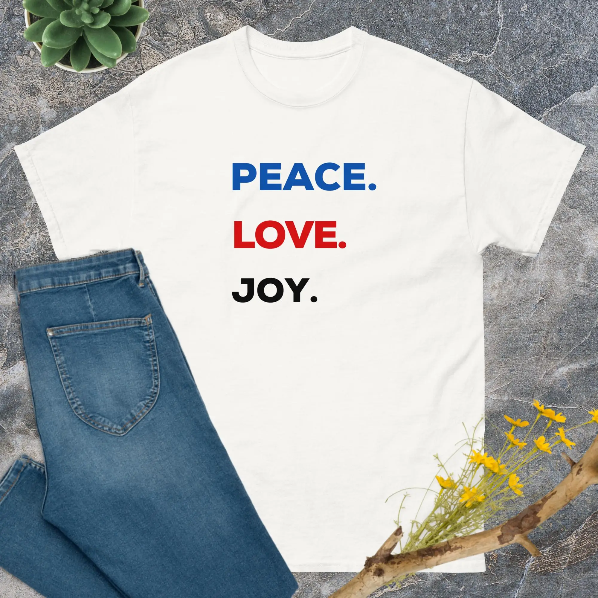 Футболка Peace Love Joy удобные цвета для друзей