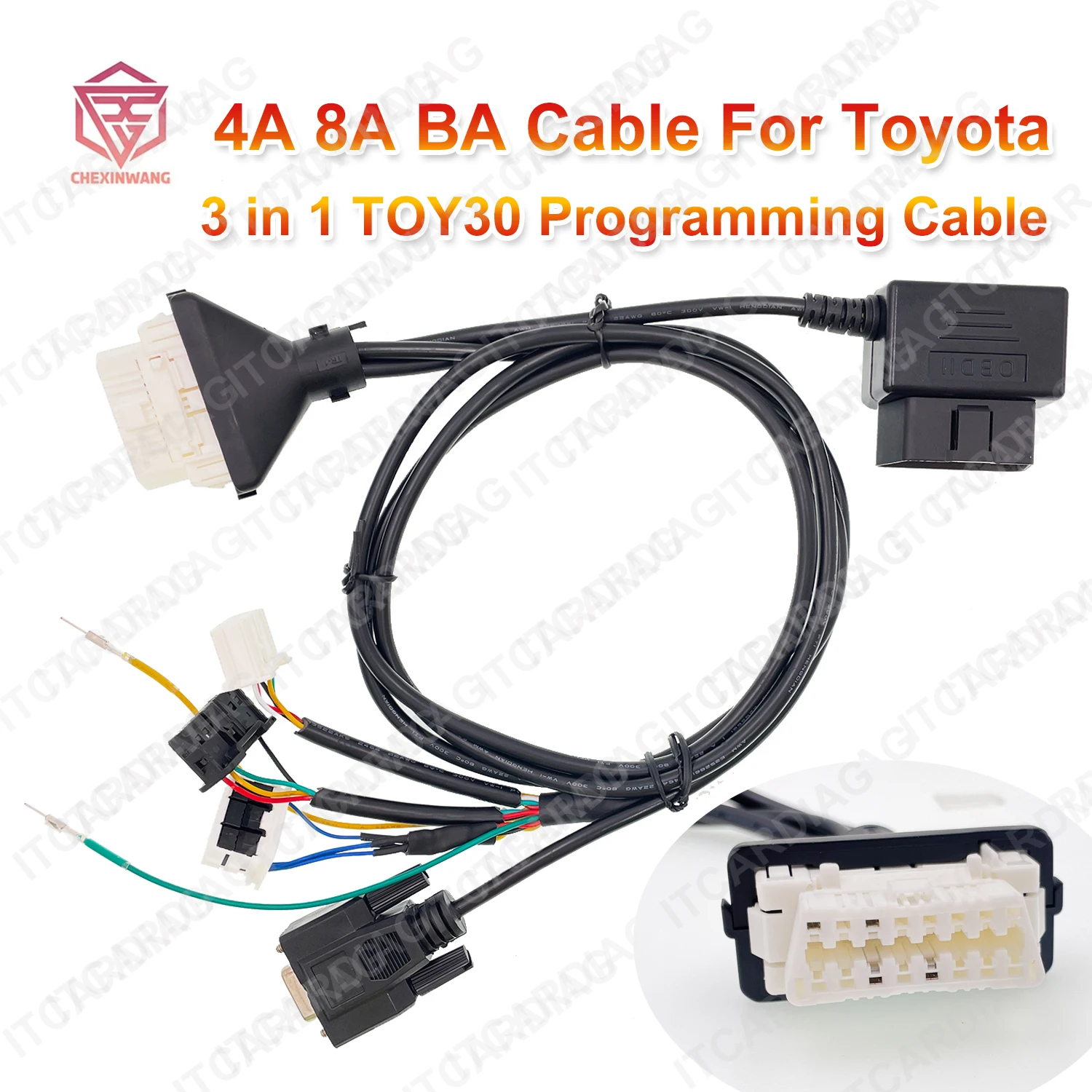 

3 в 1 кабель TOY30 4A 8A BA, разъем, кабель для смарт-ключей, 16-контактный OBD-кабель для Autel OBDSTAR K518 Xhorse Key Tool Plus для всех Toyota