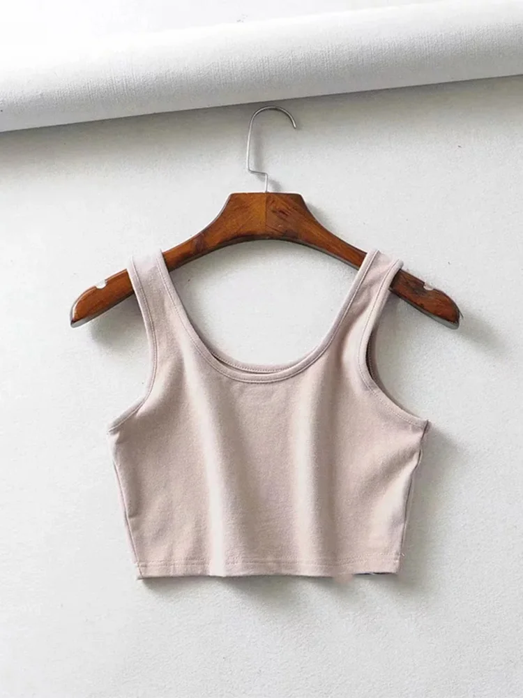 Сексуальные женские летние укороченные топы без рукавов Короткие хлопковые