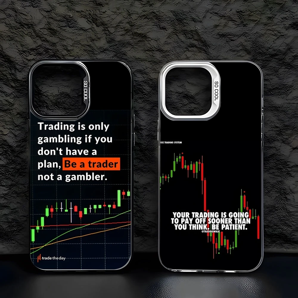 Day Trading Trader Phone Case Colored Silver Trendy For IPhone 16 15 14 13 12 Pro Max 11 2024 Fash