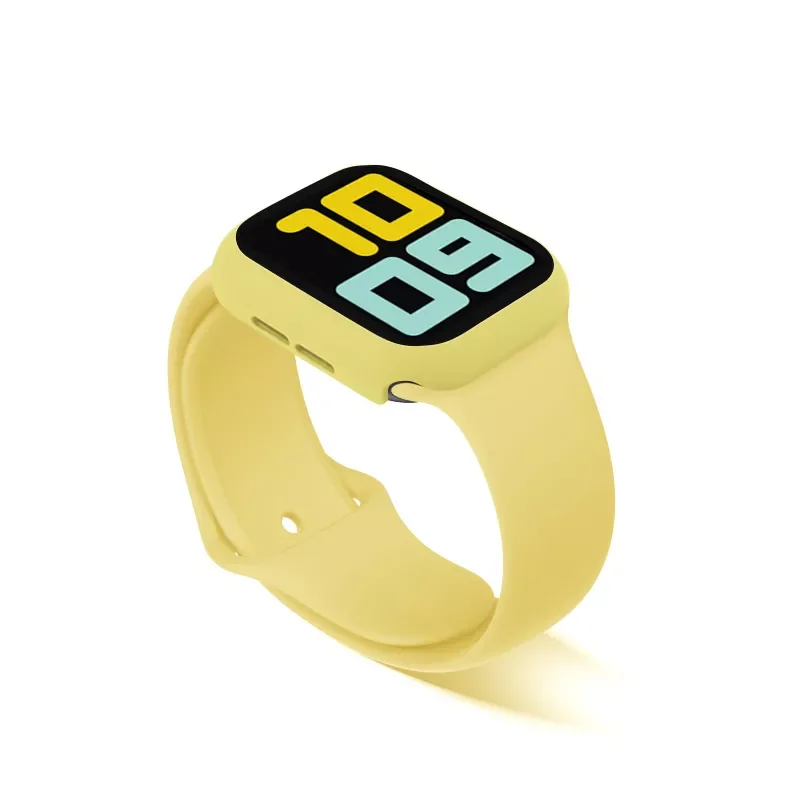 Strap+Glass+Case for Apple Watch Band 44mm 40mm iWatch band 42mm 38mm silicone bumper+bracelet for apple watch series 4 3 5 SE 6