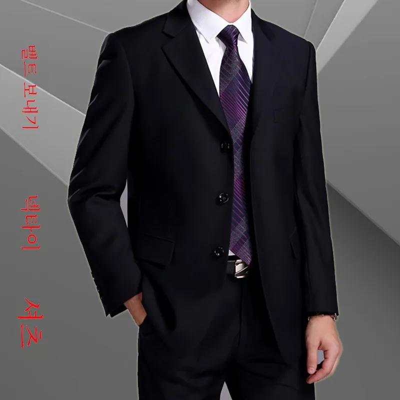 Suit Men's Middle-Aged and Elderly Three Buckles Top Single Casual Business Plus size Dad Small