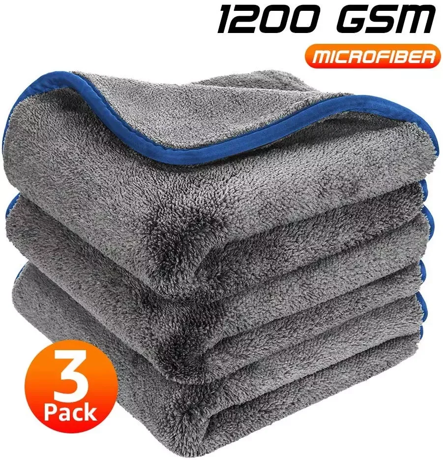 

1200GSM Thick Car Wash Microfiber towel Car Cleaning Drying Towels Detailing Polishing Cloth Rags for Cars Kitchen glass 40x40cm