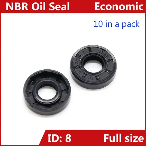 ID 8mm NBR Nitrile Rubber Skeleton Oil Seal,Rotary shaft lip seal,10Pcs in a pack,8x12x13x14x15x16x17x18x19x20x21x22x3x4x5x6x7x8