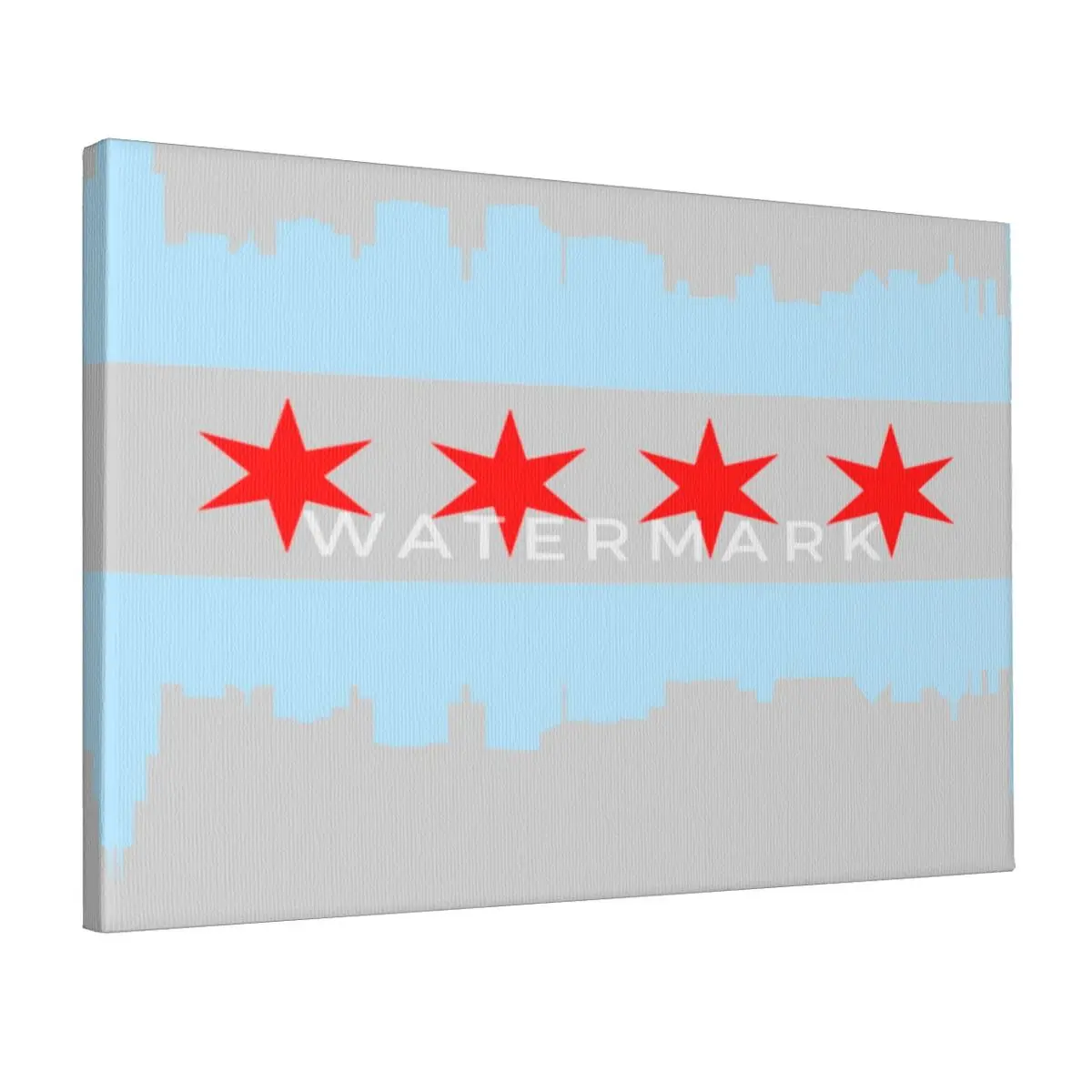 

Chicago-flag-skyline Canvas Frameless Painting Fashionable Etc. Birthday Gift Waterproof Multi-Style