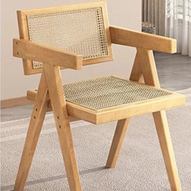 Деревянные обеденные стулья для спальни дизайн рук из ротанга офисные гостиной
