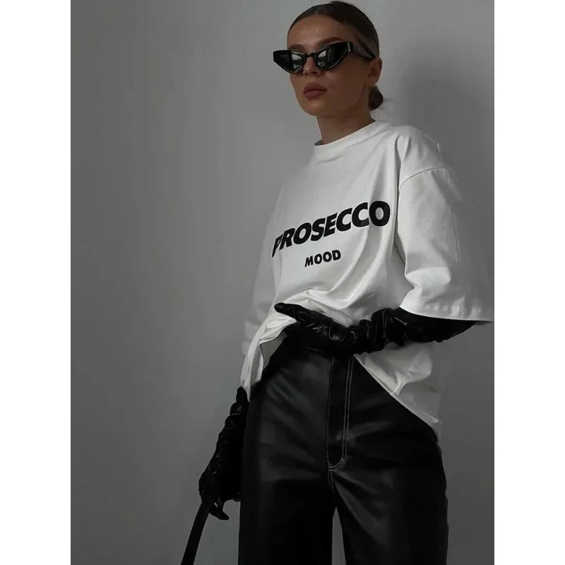 Футболка женская летняя оверсайз из хлопка