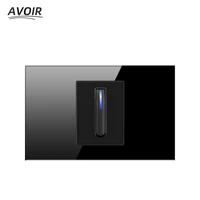 avoir us standard wall light switch 118 type american british european universal power socket black glass panel outlets with usb