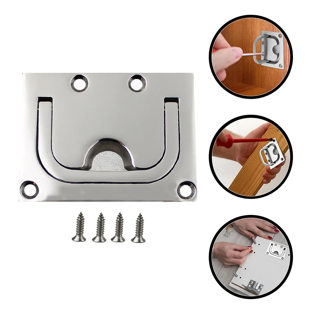 

Boat Hatch Handle Ring Recessed Locker Cabinet Stainless Flush Door Drawer Finger Handles Square Marine Buckle Floor Lift Steel