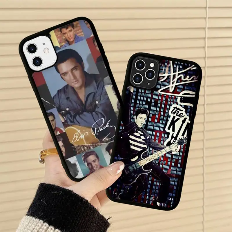 

Elvis Presley Phone Case Silicone PC+TPU Case for iPhone 11 12 13 Pro Max 8 7 6 Plus X SE XR Hard Fundas