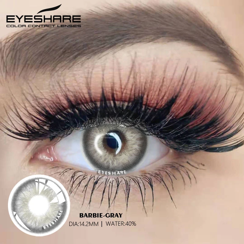 Контактные линзы Eyeshare 2 шт. цветные контакты глаз серые коричневые ed для на год