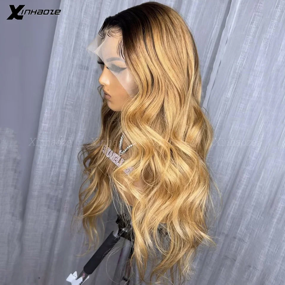 Парик с эффектом омбре 13x 6 медовая блондинка 1B/27 на сетке спереди человеческие