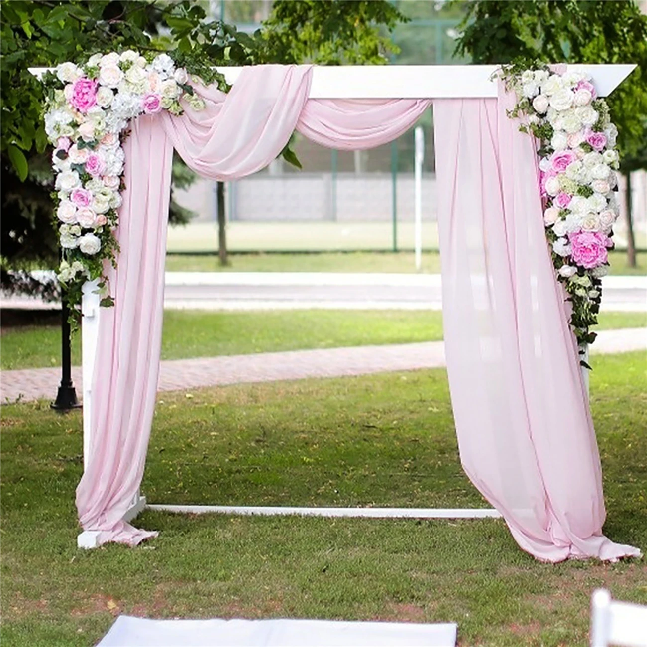 

70x550cm Outdoor Wedding Party Decoration Wedding Arch Baby Shower Birthday Party Drapping Chiffon Curtain Light Soft DIY Craft