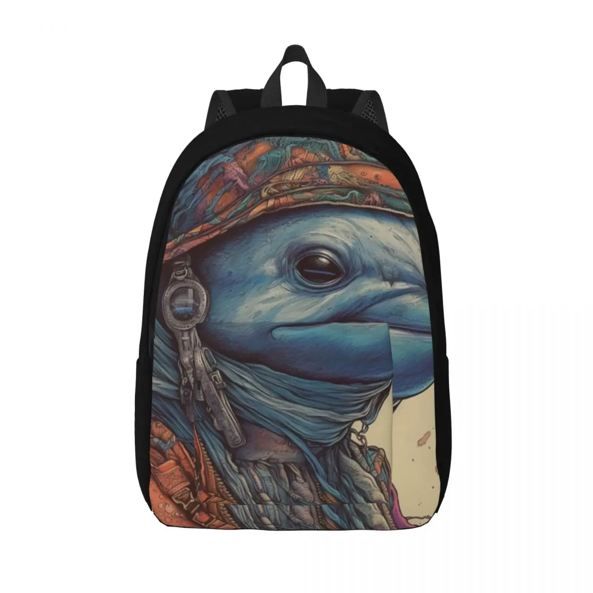 

Dolphin Canvas Backpacks Caricatures Bag Running Backpack Lightweight Casual Bags