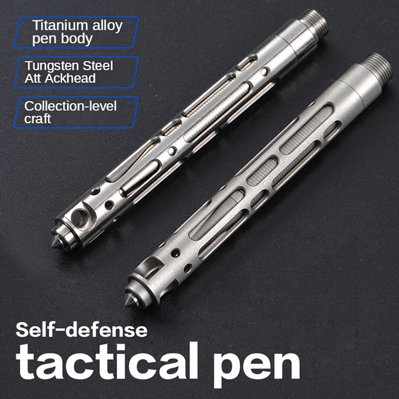 

Titanium Alloy Tactical Pen Replaceable Refill Signature Pen Tungsten Steel Window Breaker Tools Self Defense Attack Pen EDC