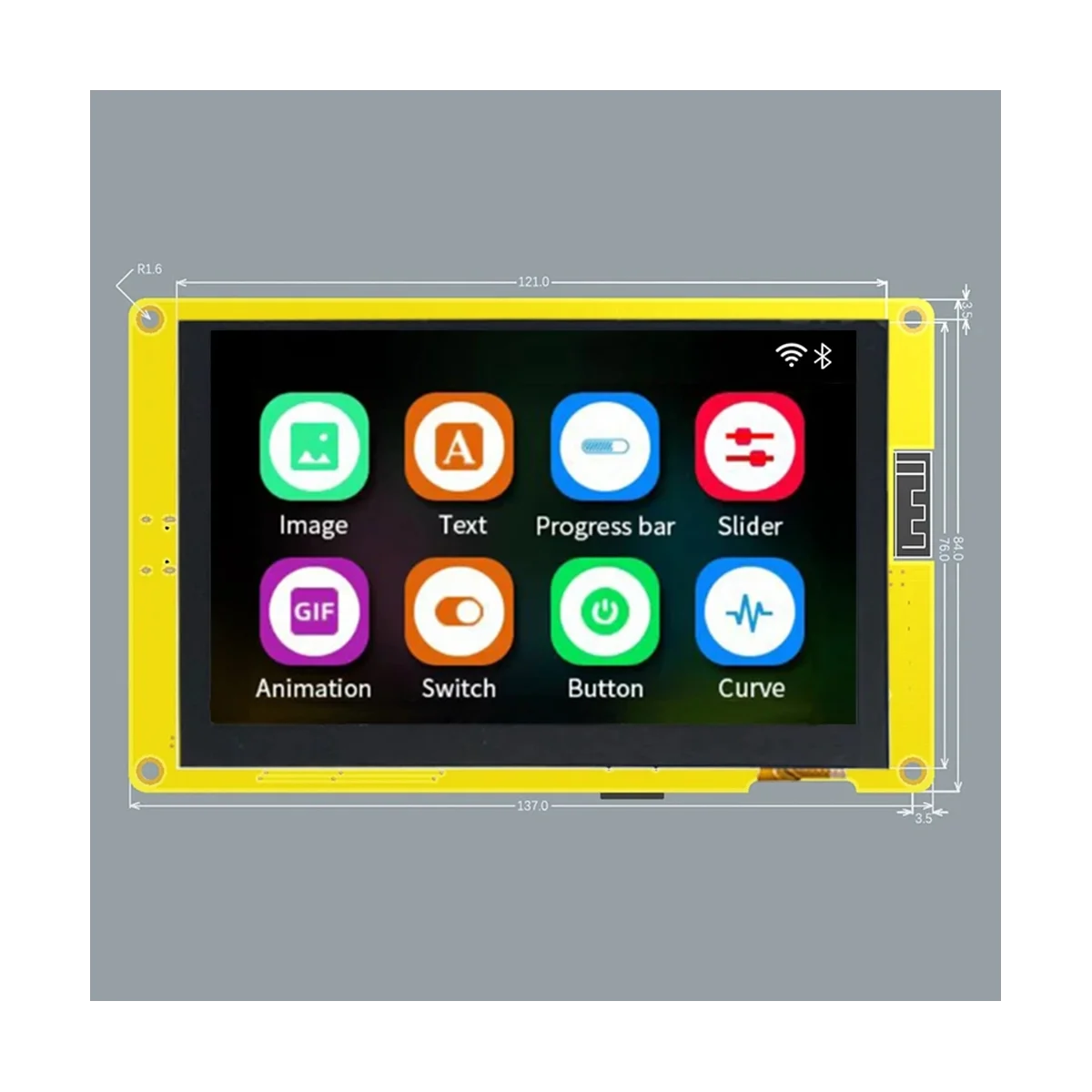

ESP32-S3 7-дюймовый 800X480 TN RGB LCD TFT HMI 8M PSRAM 16M Flash Smart Display MCU WIFI Bluetooth модуль (с сенсорным экраном)