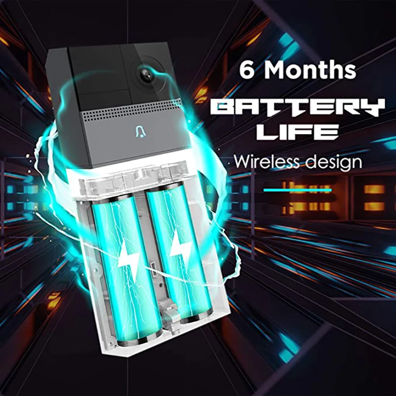 Цена Умный дверной звонок Laxihub с камерой безопасности 1080P, Wi-Fi, IP54