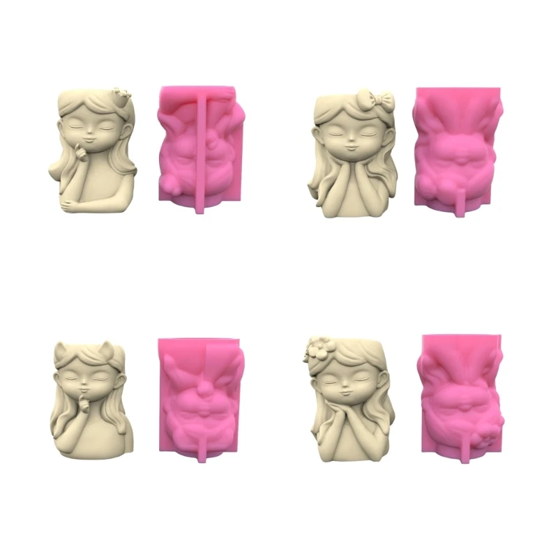 

Silicone Mold Concrete Flower Pots Angle Girl with Wing Planter Mold Pen Holder Container Mold DIY Succulent Pot Tool