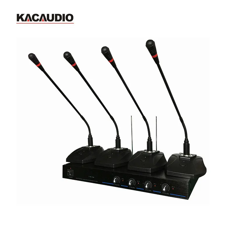

Best selling 4 channel wireless conference mic desktop conference microphone