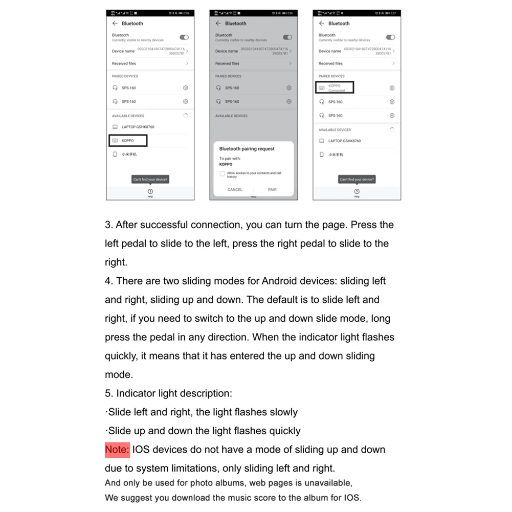 

Smart Turner Pedal Wireless Page 16x6.8x2.5cm 4.0 Bluetooth For Turning Pages MIDI Commands Remote With User Guide