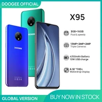 DOOGEE X95T Cellphones 6 52MTK6761V 3GB 16GB Dual SIM 13MP Triple Camera 4350mAh SmartPhones Mobile Phone Android
