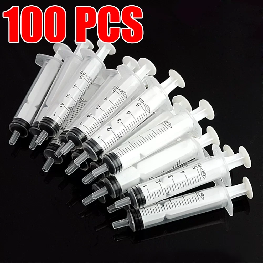 

100Pcs 5ml Injection Nutrient Syringe Refilled Industrial Screw Type Hand Push Glue Industrial Dispensing Syringe High Quality