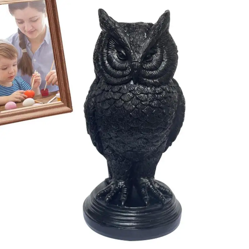 

Halloween Statue Realistic Resin Owl Eerie Gothic Candlestick Crow Collection Figurine Windowsill Party Sculpture Ornament 2023