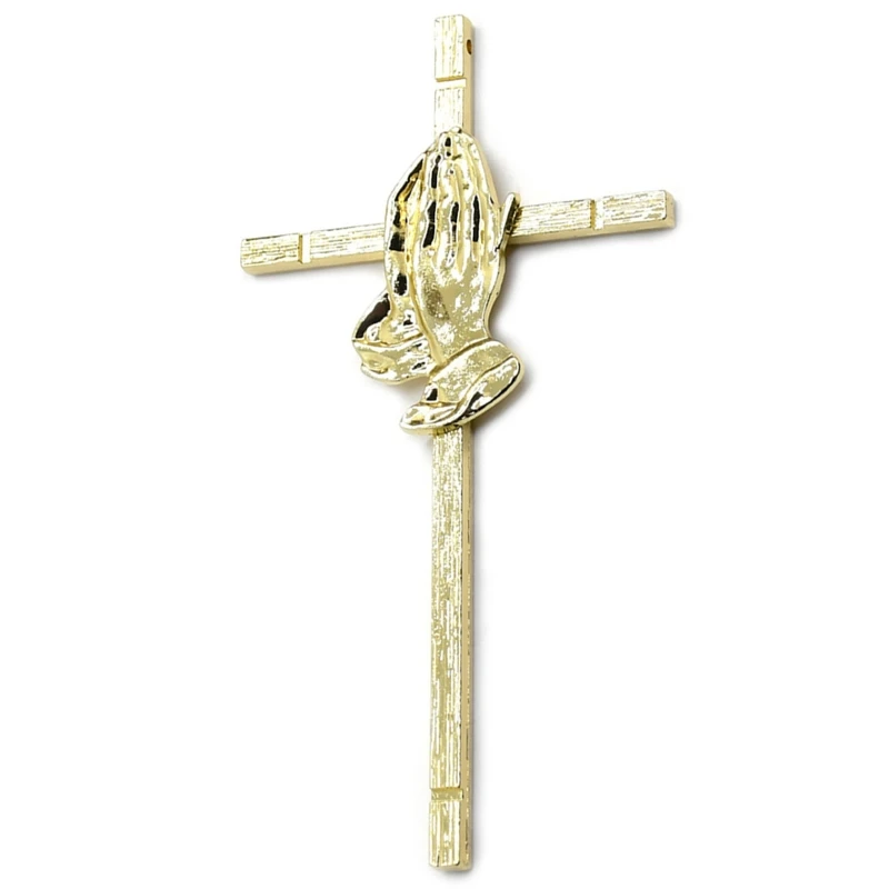 

Vintage Catholic Prayer Hands for Cross Pendant Necklace 24K Gold Zinc Alloy Amu