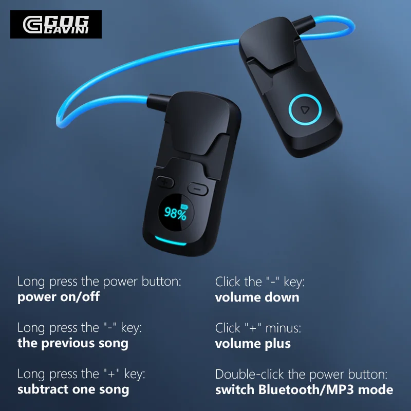 Bone Conduction Headphone Wireless Bluetooth Earphones Mp3 Music Player Hifi 8G Memory IPX8 Waterproof Swimming Headset with Mic images - 6