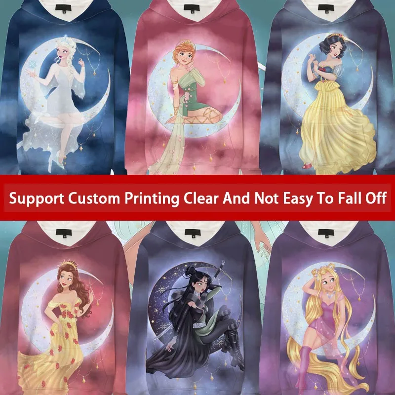 Толстовка с капюшоном Принцесса на беге Disney новинка 2023 осенняя одежда для